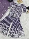 OC 216 Heavy Faux Georgette With Embroidery Work Top With Sharara Dupatta Wholesale Suppliers In India